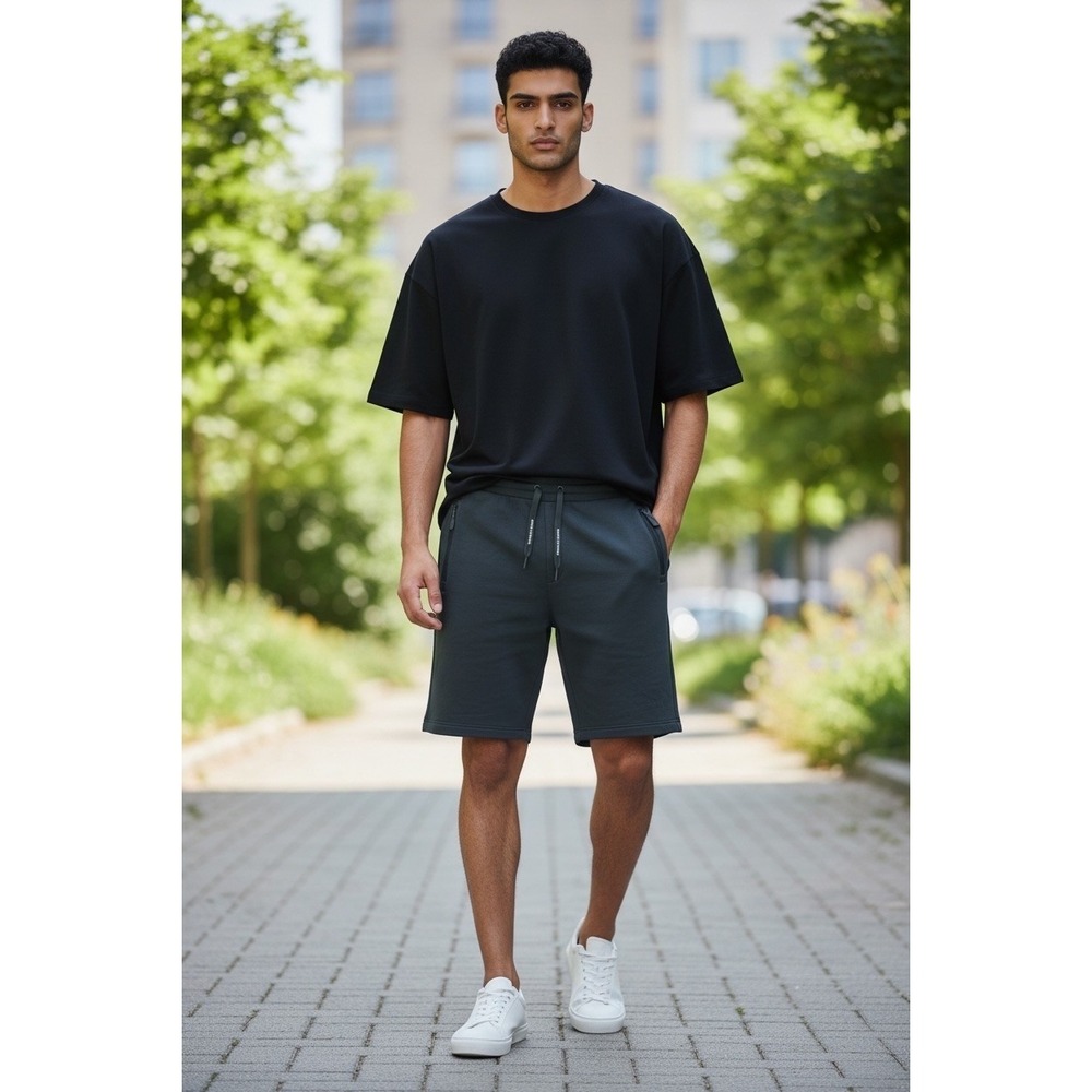 Armani Exchange AX Mens Large Deep Green French Terry Sweat Shorts Size